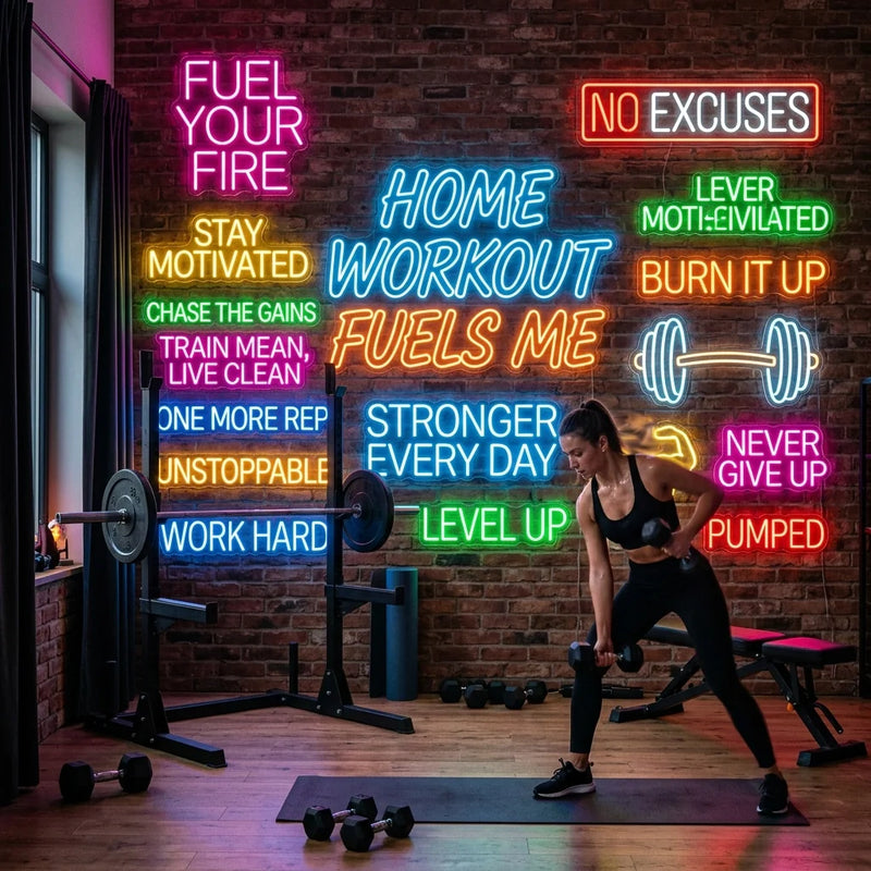 30 Catchy Neon Signs for Gym Motivation to Fuel Your Home Workout - Ztylist