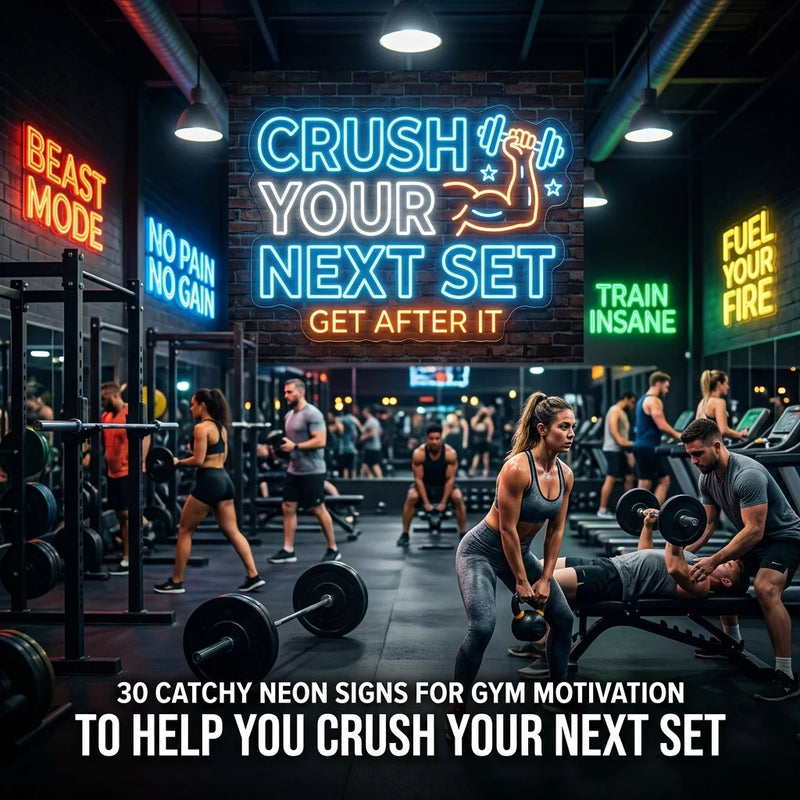 30 Catchy Neon Signs for Gym Motivation to Help You Crush Your Next Set - Ztylist