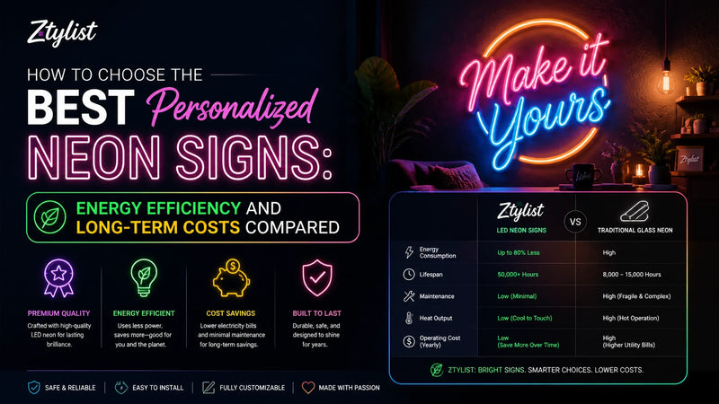 How to Choose the Best Personalized Neon Signs: Energy Efficiency and Long-Term Costs Compared - Ztylist