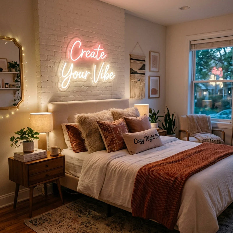 How to Create a Pinterest-Worthy Bedroom Aesthetic in 5 Minutes With One Custom Neon Sign - Ztylist