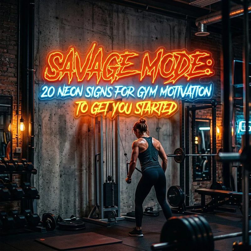 Savage Mode: 20 Neon Signs for Gym Motivation to Get You Started - Ztylist