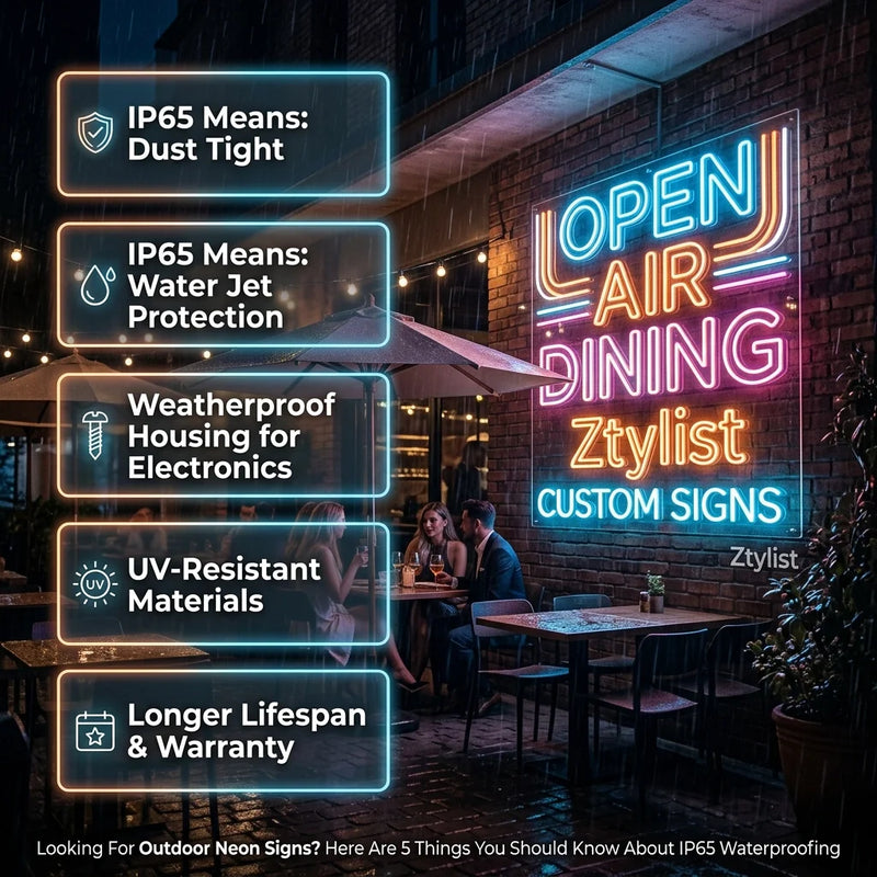 Looking For Outdoor Neon Signs? Here Are 5 Things You Should Know About IP65 Waterproofing - Ztylist