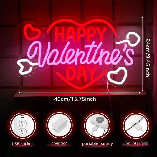 Happy Valentine’s Day LED Neon Sign - Ztylist