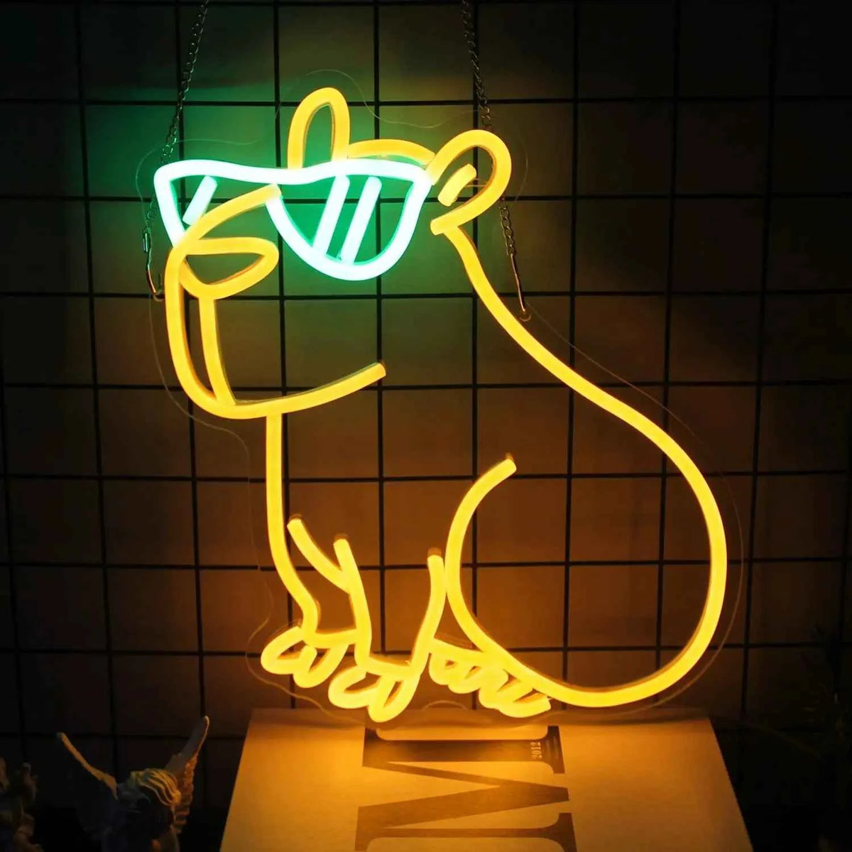 Cool Capybara Neon Sign Cute Animal Glasses LED Neon Lights Sign For Wall Cartoon Bedroom Room Party Decor Birthday Gifts