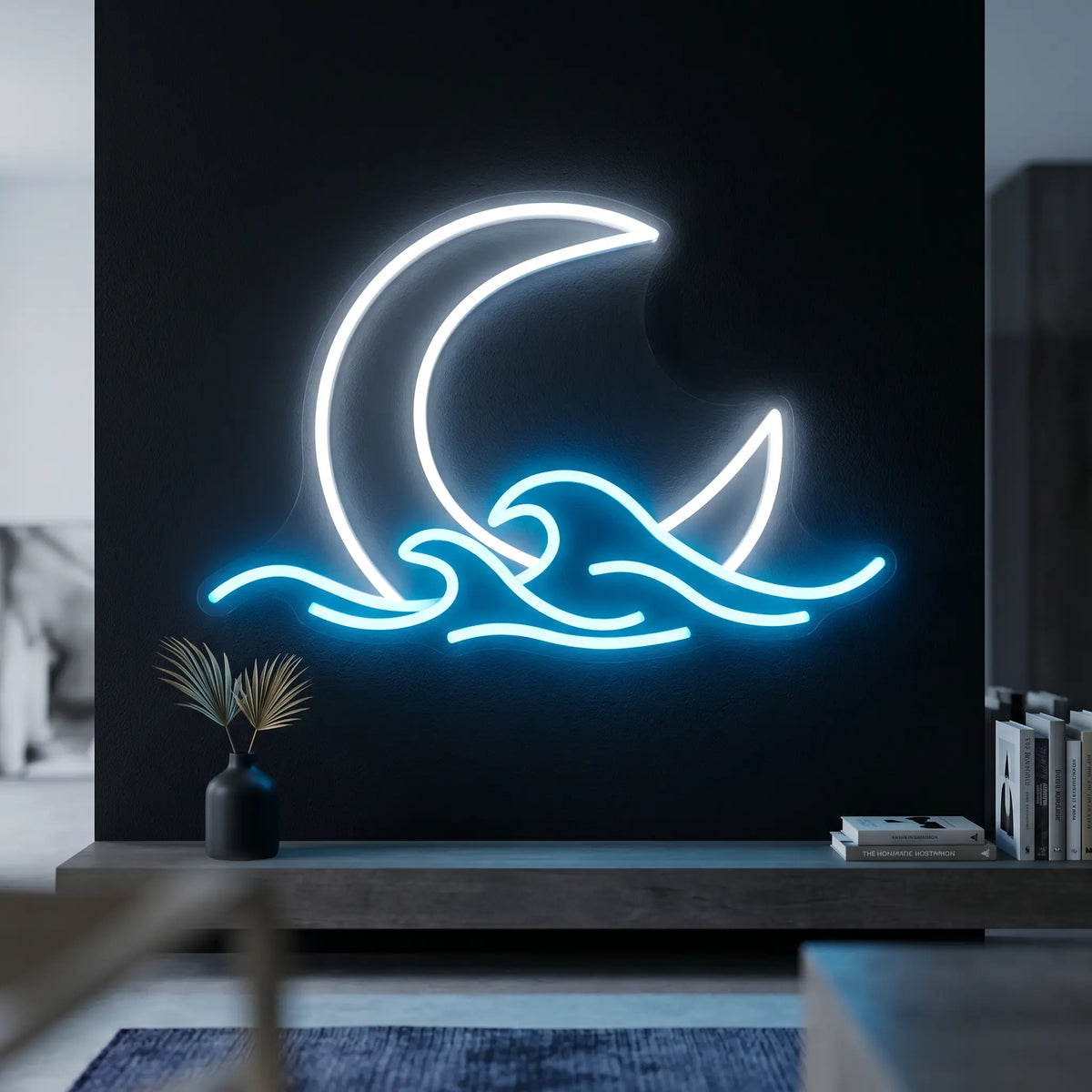 Moon & Waves LED Neon Sign