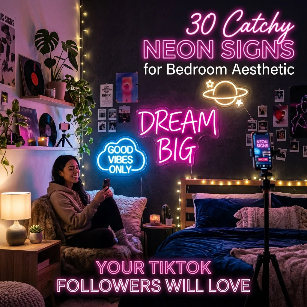 30 Catchy Neon Signs for Bedroom Aesthetic Your TikTok Followers Will Love - Ztylist