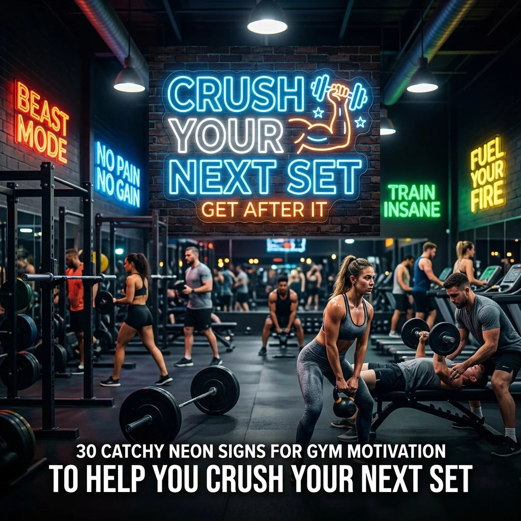30 Catchy Neon Signs for Gym Motivation to Help You Crush Your Next Set - Ztylist