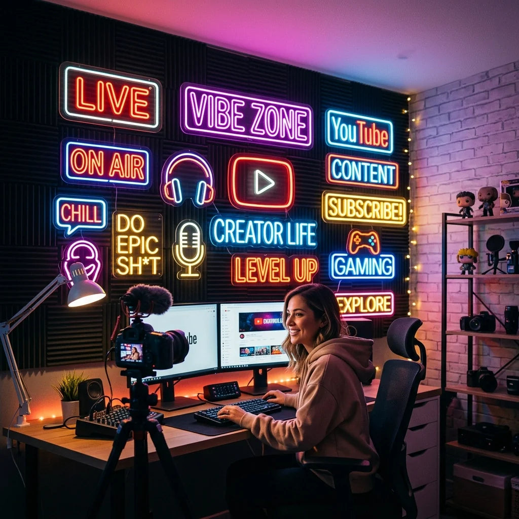 30 Catchy Neon Signs for YouTube Backgrounds to Make Your Content Pop - Ztylist
