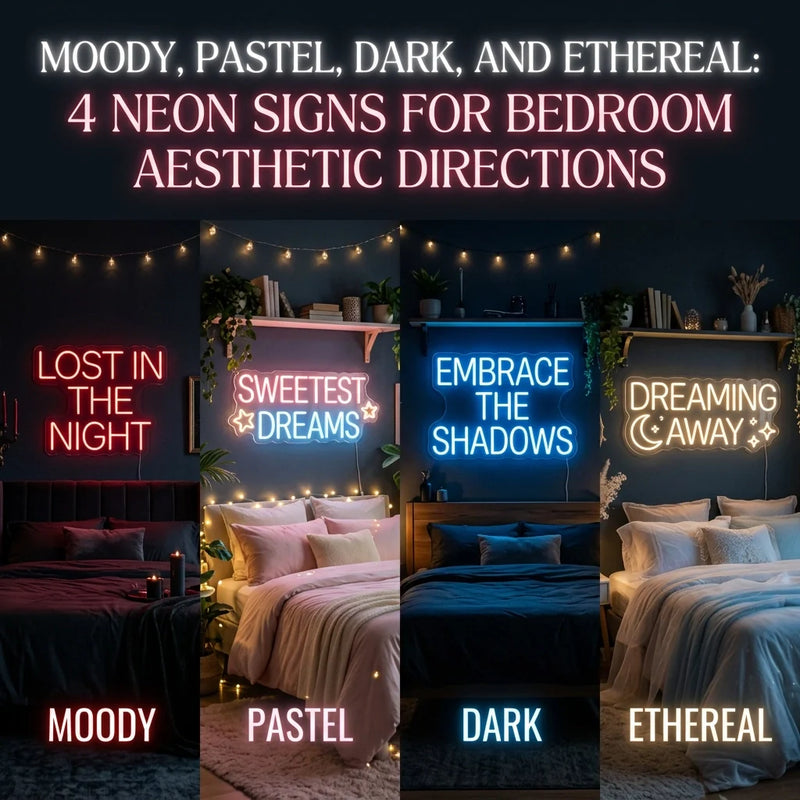 Moody, Pastel, Dark, and Ethereal: 4 Neon Signs for Bedroom Aesthetic Directions - Ztylist