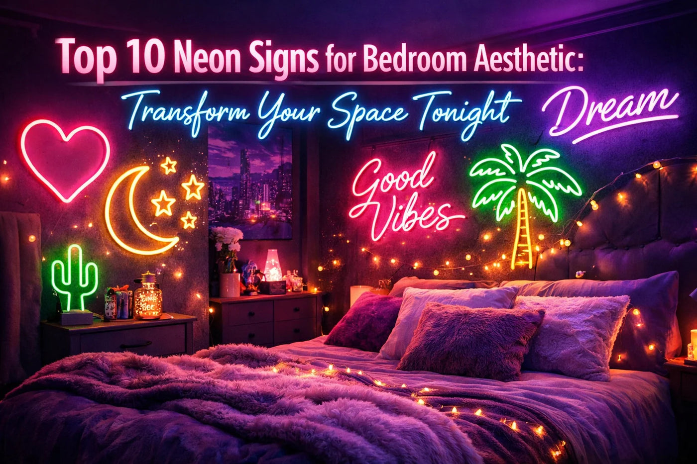 TOP 10 NEON SIGNS FOR BEDROOM AESTHETIC: TRANSFORM YOUR SPACE TONIGHT - Ztylist