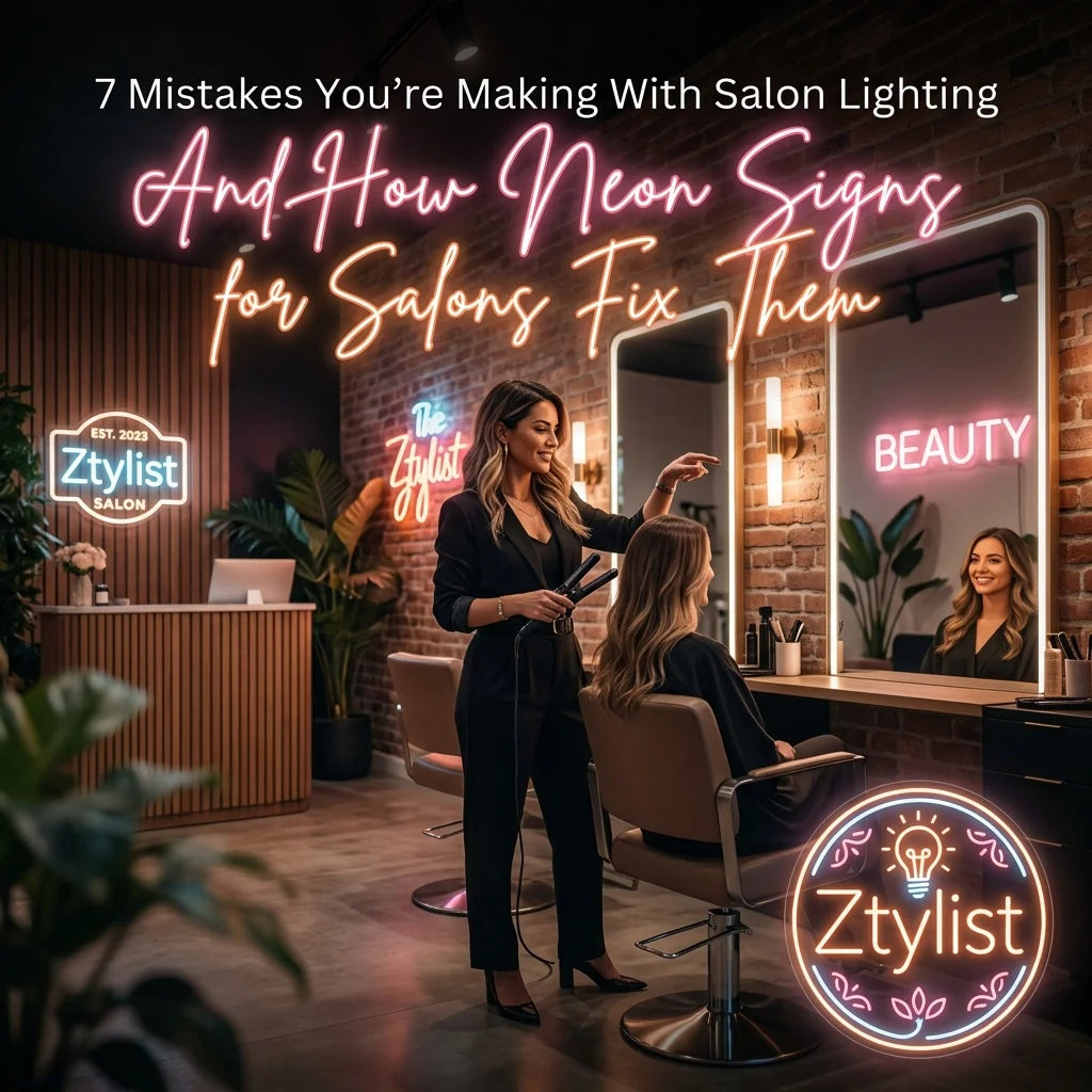 7 Mistakes You’re Making With Salon Lighting (And How Neon Signs for Salons Fix Them) - Ztylist