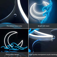 Moon & Waves LED Neon Sign - Ztylist