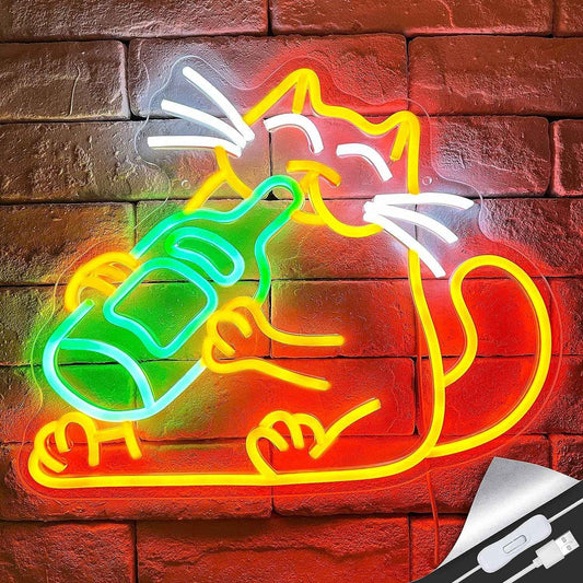 Drunk Cat Neon LED Light - Ztylist