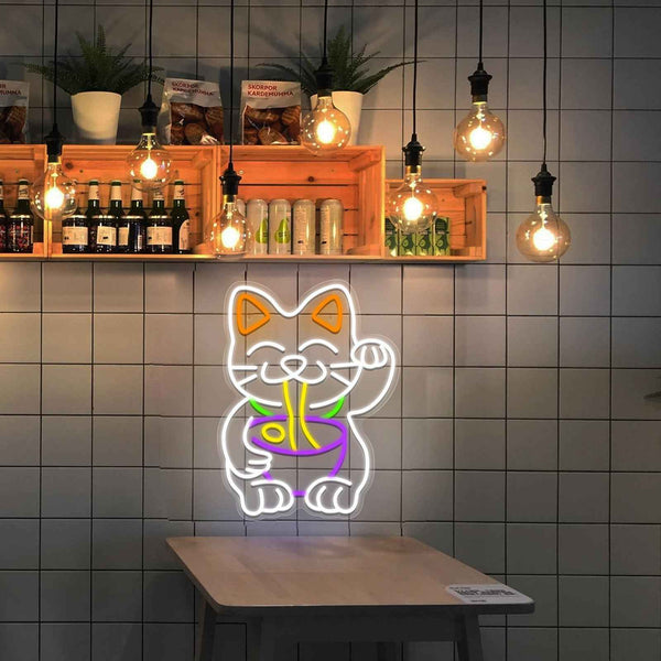 Lucky Cat LED Neon Sign - Ztylist