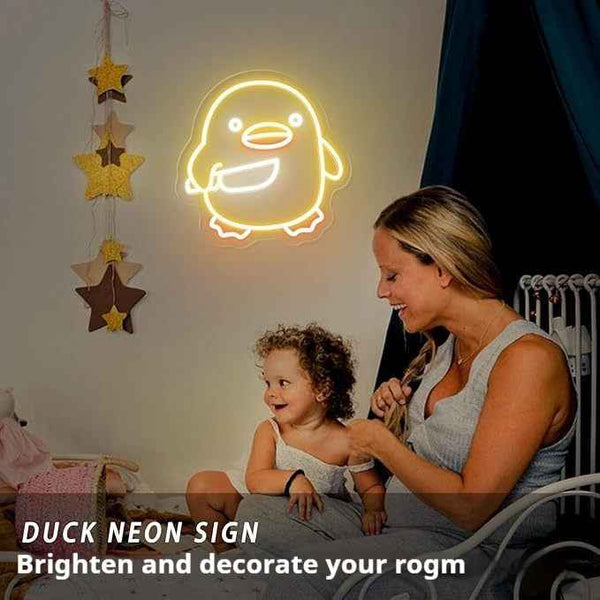 Cute Duck With Knife LED Neon Sign - Ztylist
