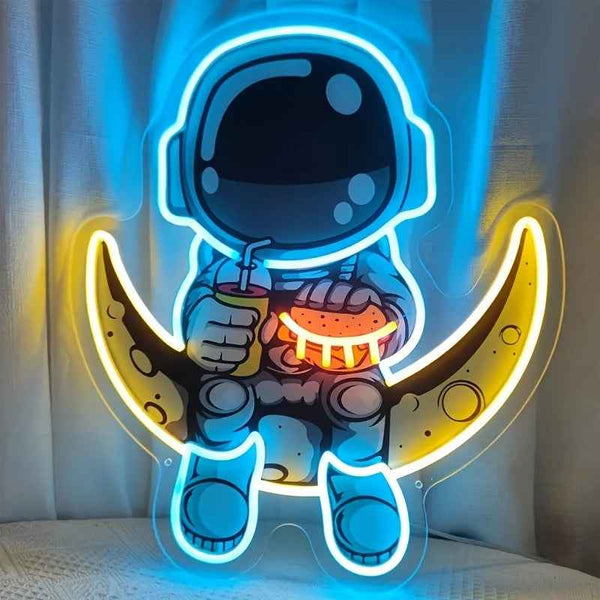 Astronaut on Moon LED Neon Sign - Ztylist