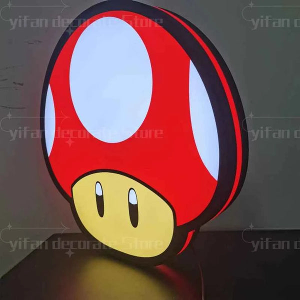 Mushroom Logo Lightbox Light Sign Custom Wall Decor for Business Shop Hanging Art 12 Inch Kids Nightlight 3D Print Gift Light