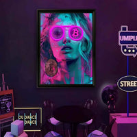 Trendy Girl Wall Painting Art Posters USB Powered LED Neon Light Music Studio Bar Party Gaming Room Bedroom Home Decoration Gift