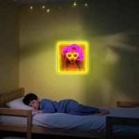 WOW I Will Think of You Quote Retro Pop Art LED Light for Bedroom Living Room Bar Cafe Vibrant Wall Art Romantic Gift