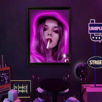 Trendy Girl LED Neon Wall Art