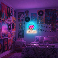 Aesthetic Neon Lights for Room & Wall Decor, Pop Girl WOW Neon Sign, Perfect Graduation & Birthday Gift for Friends, USB Powered