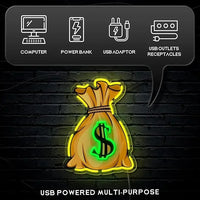 Money Bag LED Neon Sign