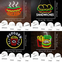 Fast Food Series Neon Sign, Food Icon Business Wall Lamp, Used For Fast Food Restaurants, Restaurants, Kitchen Art Decor.