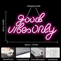 Good Vibes Only LED Neon Sign