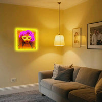 WOW I Will Think of You Quote Retro Pop Art LED Light for Bedroom Living Room Bar Cafe Vibrant Wall Art Romantic Gift