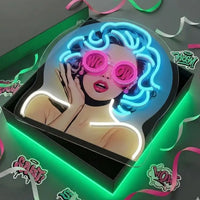 Pop Girl WOW LED Neon Sign