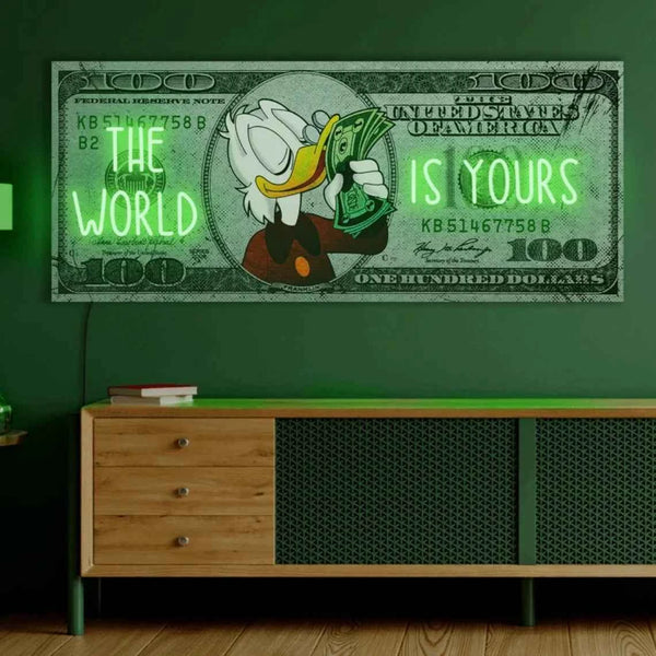 The World Is Yours Money LED Neon Sign