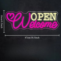 Welcome Open LED Neon Sign