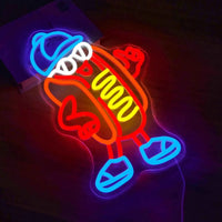 Hot Dog Neon Sign Dimmable Funny Neon Light Hot Dog Party Themed Light Decor for Restaurants Bars Game Rooms Gifts Fast Food