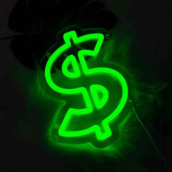 Dollar $ Neon Sign LED Wall Art Decor, Neon Light Suitable for Rooms, Man Caves, Bars, Parties, Clubs Ornament, Perfect for Gift