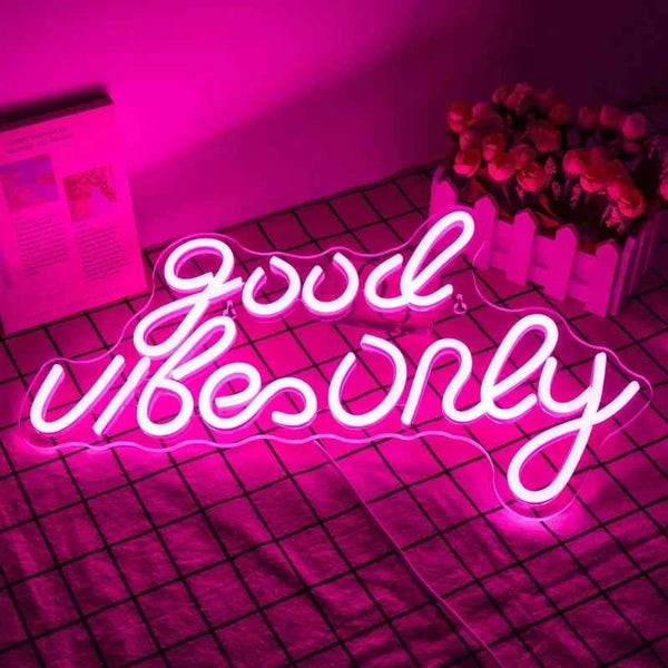 Good Vibes Only Neon Signs for Wall Decor Neon Lights for Living Beer Bar Game Room Hotel Birthday Party Christmas Neon Light
