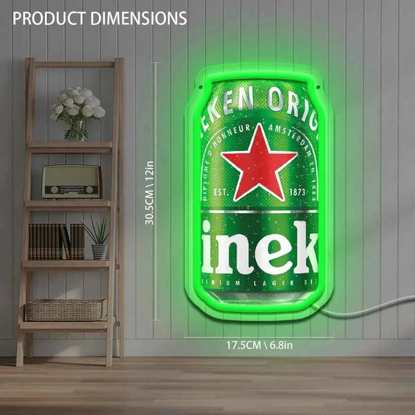 Vintage Beer Can Neon Sign Realistic LED Light for Bar Pub Man Cave Home Decor Retro Industrial Wall Art Gift for Beer Lovers