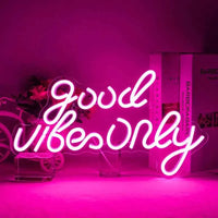 Good Vibes Only Neon Signs for Wall Decor Neon Lights for Living Beer Bar Game Room Hotel Birthday Party Christmas Neon Light