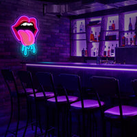 Dripping Lips LED Neon Sign