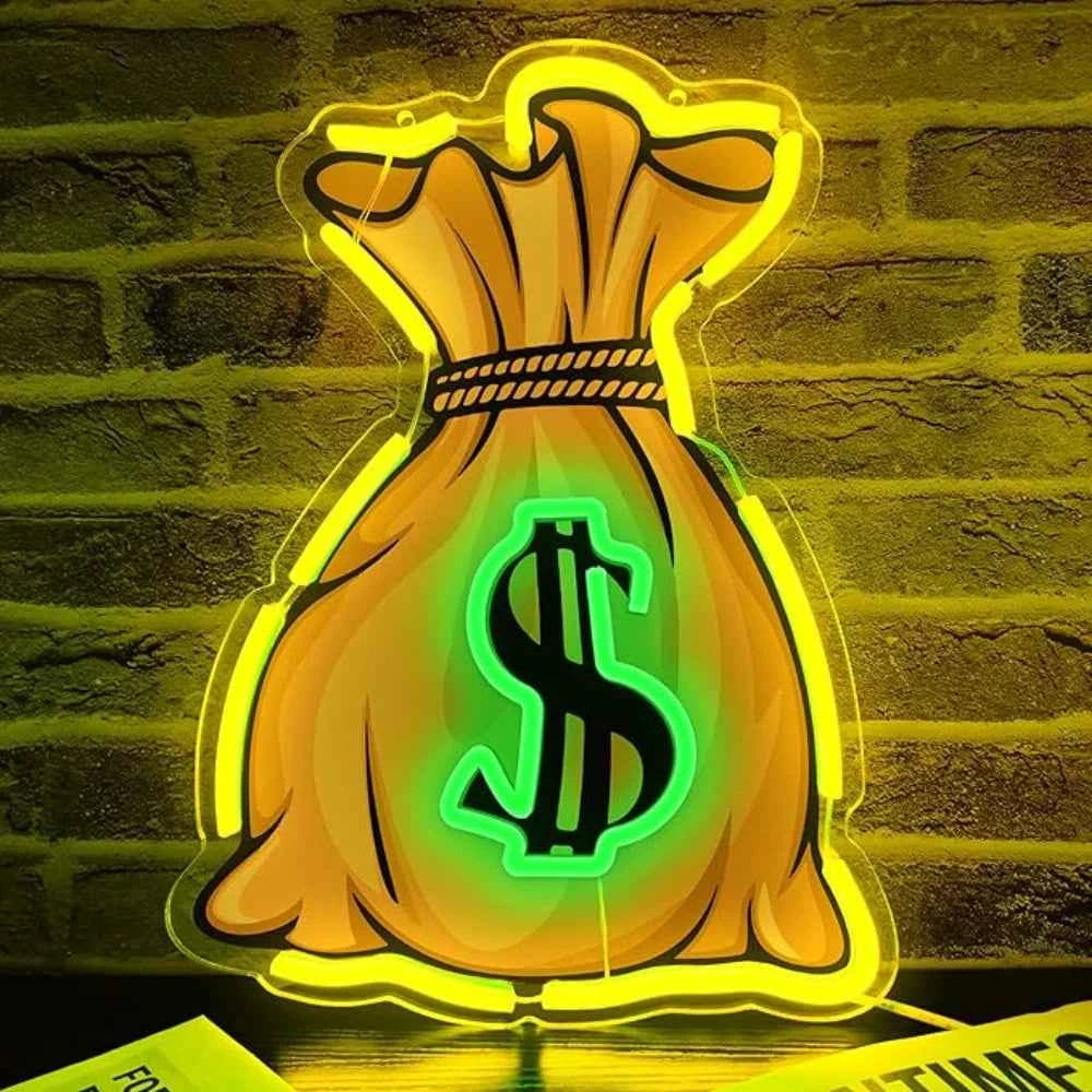 Money Bag LED Neon Sign