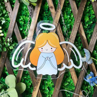 Angel Neon LED Wall Sign, USB Powered, Wall Hanging Decor for Bedroom, Gift & Billboard Light