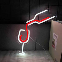 Red Wine Glass Led Neon Sign, Hand-Made Pouring Icon, Usb Powered, Suitable For Restaurants, Clubs, Family Gatherings, Bar Decor