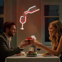 Red Wine Glass Led Neon Sign, Hand-Made Pouring Icon, Usb Powered, Suitable For Restaurants, Clubs, Family Gatherings, Bar Decor