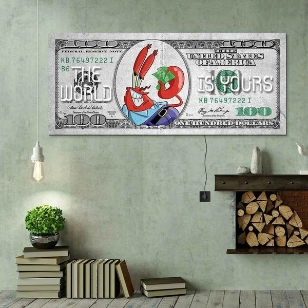 the World Is Yours Neon Sign Motivational Dollar Wall Decor Artwork Bright LED Light up Money Sign for Office Room Decor