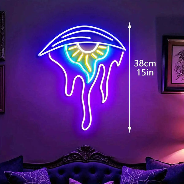 Evil Eye Neon Sign Surreal Art for Home Decor Horror Decor for Gaming Room Gothic Home Bar Club Decor, Great for Christmas