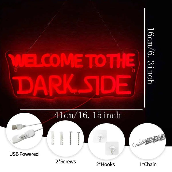 Welcome to the Dark Side Neon Signs for Wall Decor Sci-Fi Movie Inspired Light for Game Rooms Man Cave Bars Wall Decor