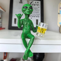Beer-Drinking Alien Statue