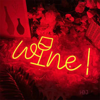 Wine Neon Sign Art Wall Hanging Garden Weding Room Decor LED Neon Lights Lamps Home Bedroom Store Bar Decoration Light Sign