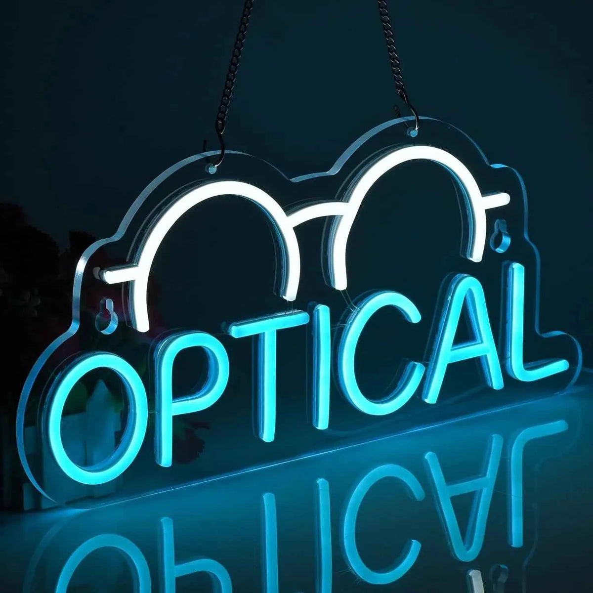 Optical Glasses Neon Light LED Neon Sign USB Dimmed Wall Decor for Eye Clinic Bedroom Office Shop   Store Gift for Kid Friend