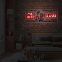 the World Is Yours Neon Sign Motivational Dollar Wall Decor Artwork Bright LED Light up Money Sign for Office Room Decor