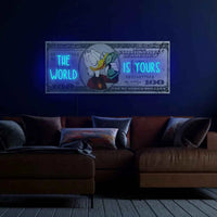 The World Is Yours Neon Dollar Art  Neon Sign